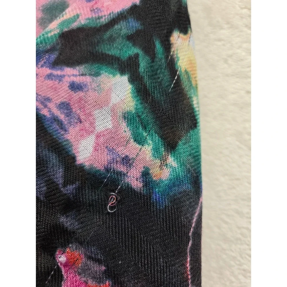 NWT Desigual‎ Love the World Recycled Tie Dye Scarf Green Pink Bohemian Festival